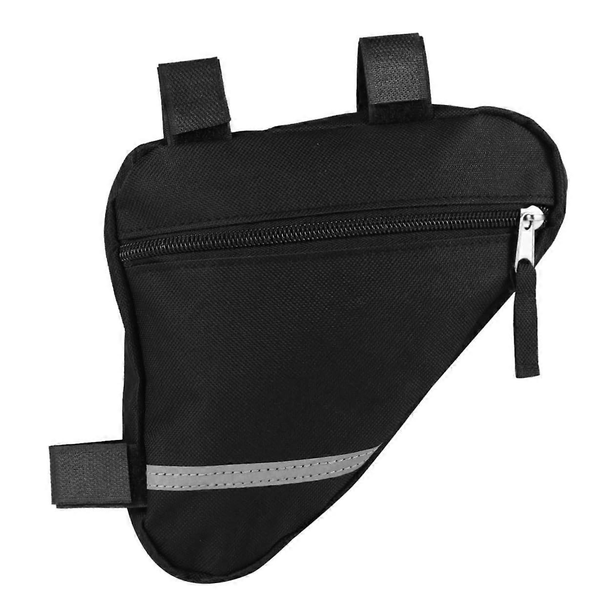 Bike Front Frame Triangle Bag Lightweight Durable For Road And Mountain Bikes Black