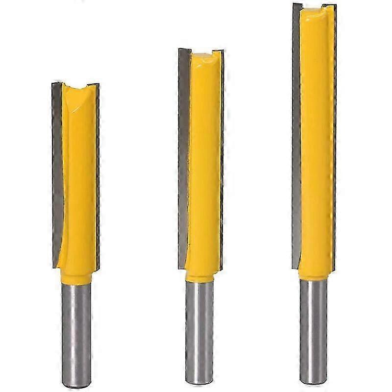 8mm Router Bit, 3 Pieces Straight Grooving Cutters Extra Long Milling Cutters Carbide Router Bits Wood Bits, Straight Router Bits Milling Woodworking