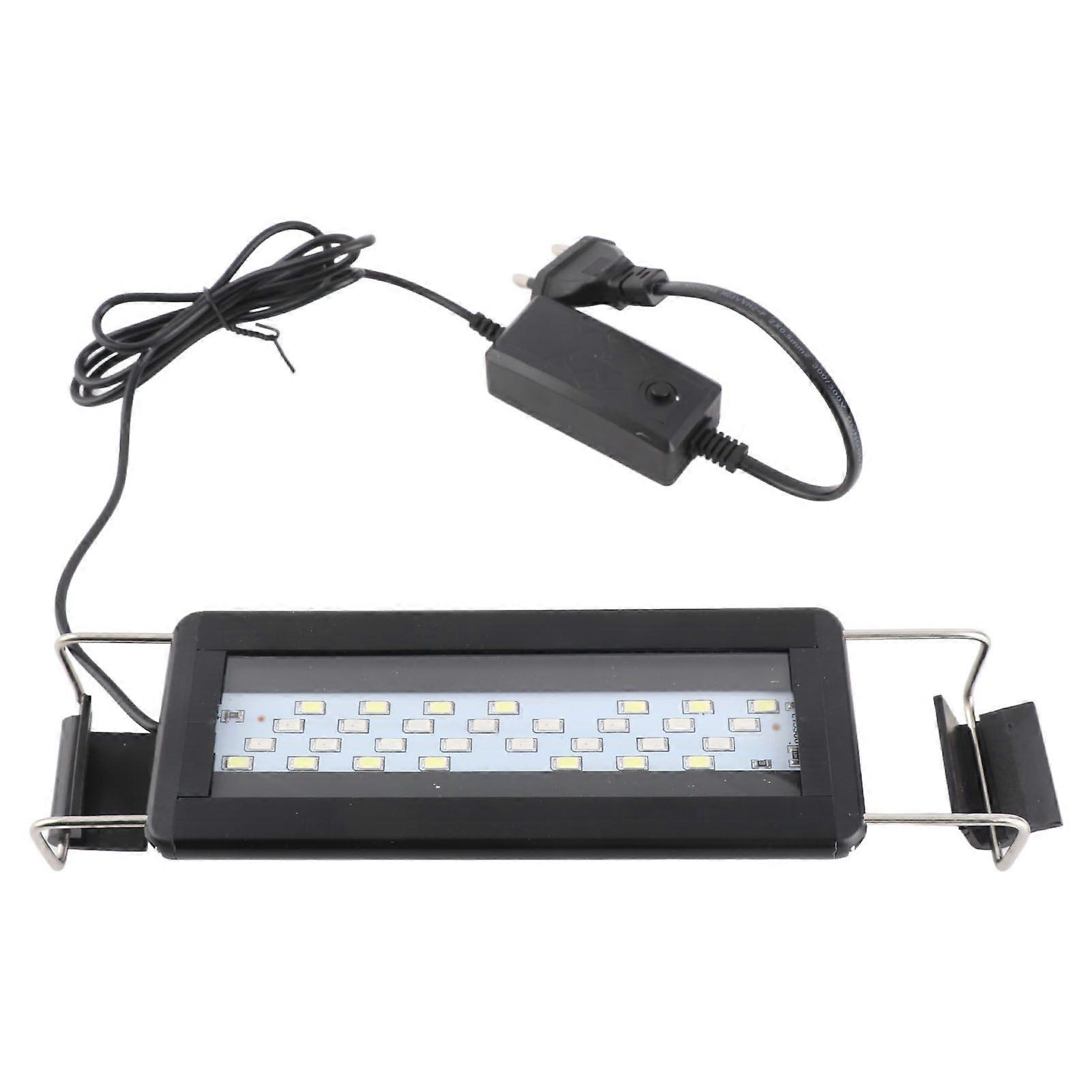 LED Aquarium Light Color Changing Fish Tank Light with Extendable Brackets Black for Aquarium Fish Tank Black EU Plug 220V
