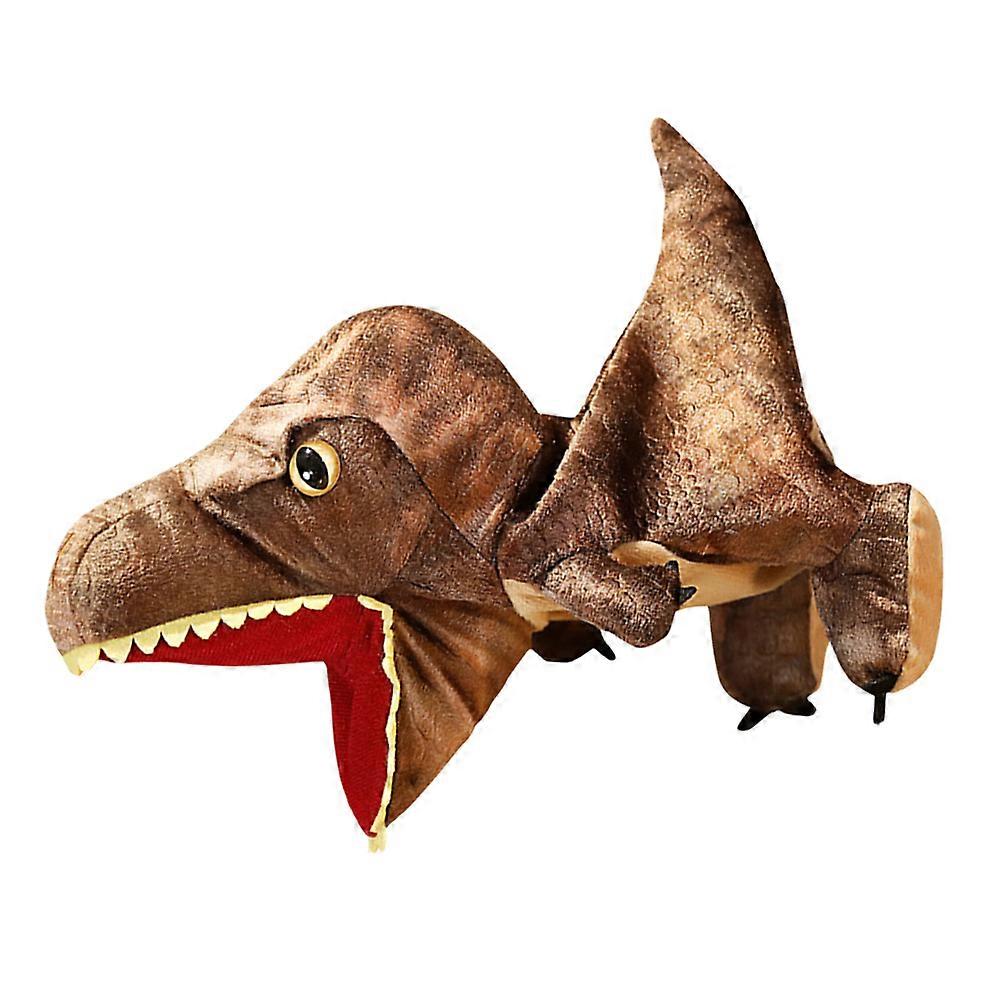 Story Talking Hand Puppet for Kids with 2Pcs Brown Dinosaur Puppets