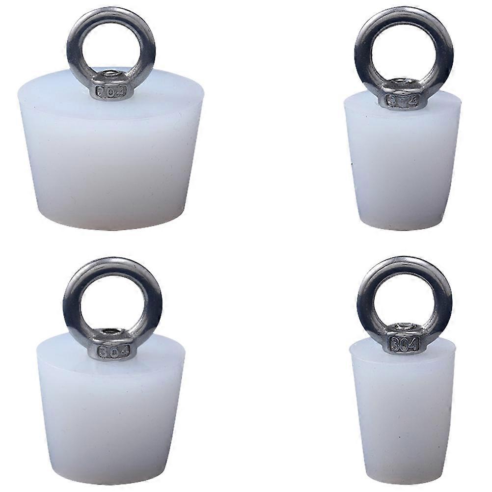 8Pcs Kitchen Drain Stopper Set for Sink and Bath Use White Silicone