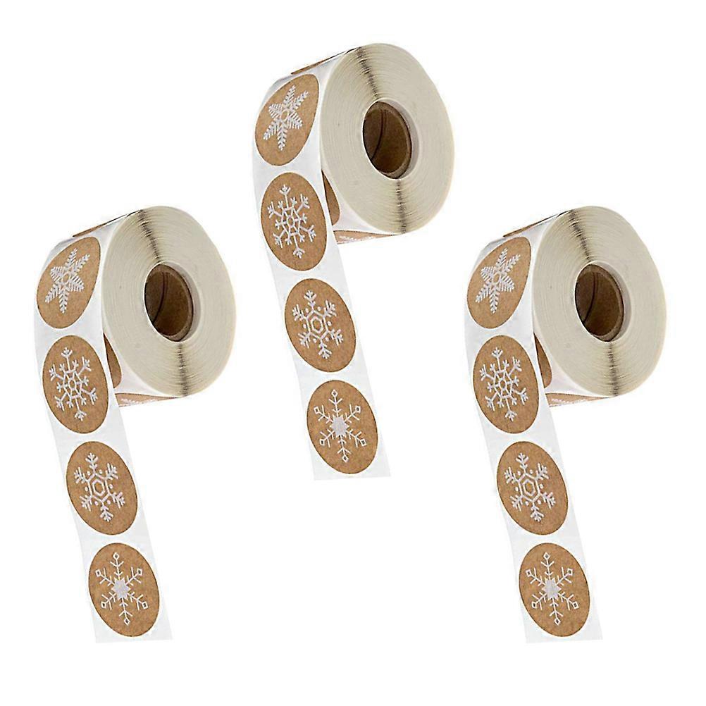 Christmas Snowflake Sealing Stickers for Decoration 6 Rolls Assorted Color