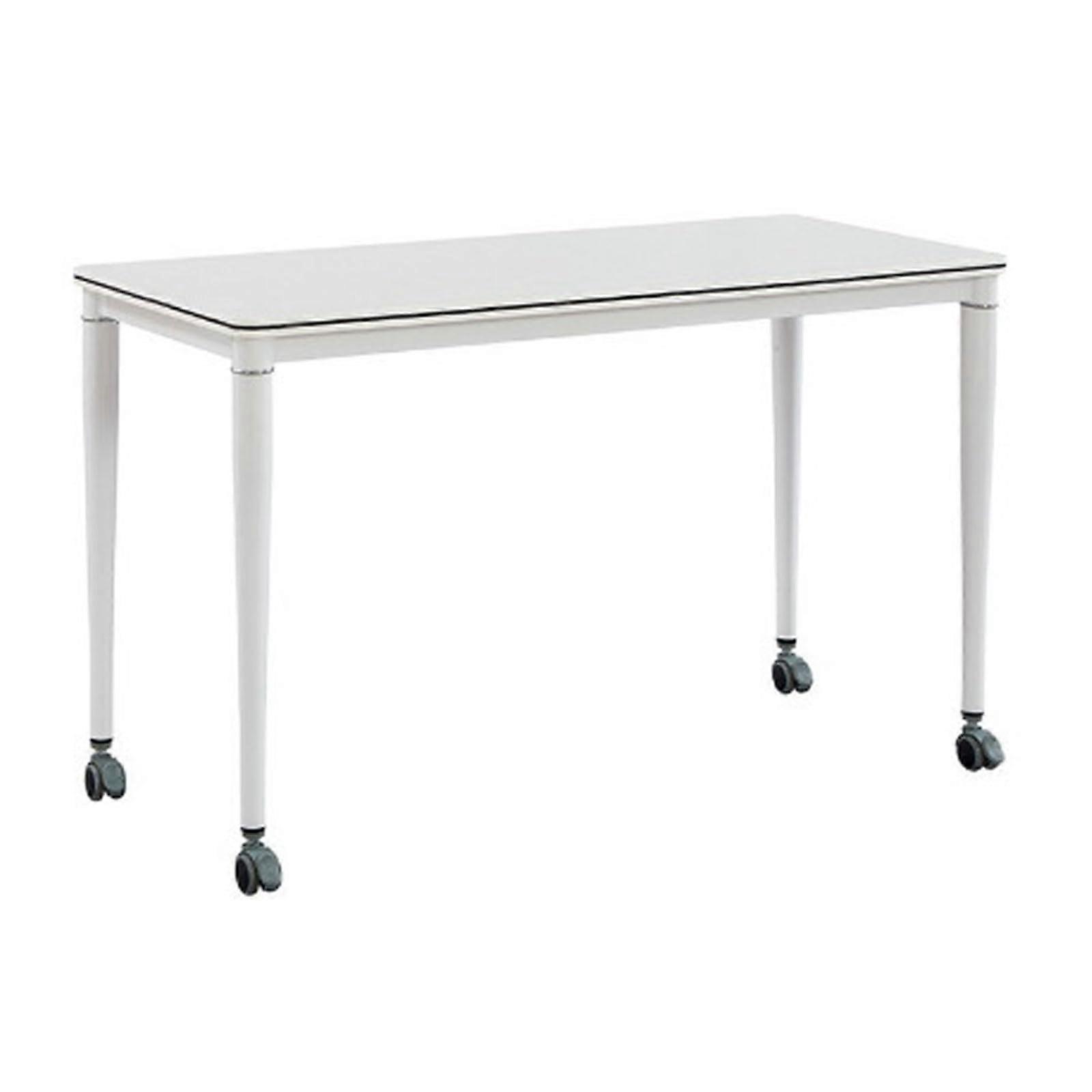 Foldable Conference Table White 100x50x75cm Portable Rectangular Flip For Office Meetings