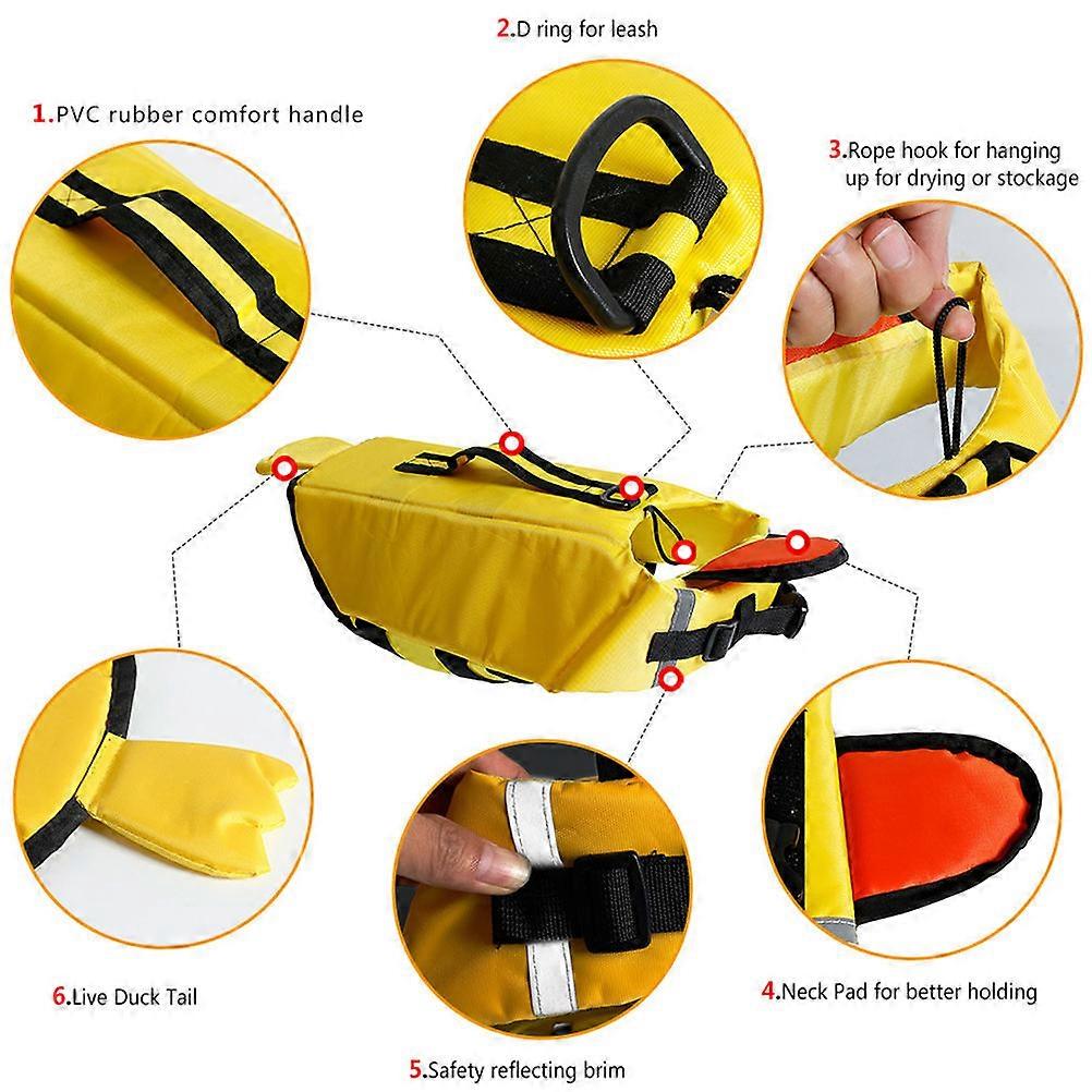 Dog Swimming Suit Life Vest For Pets Designed For Summer Activities Featuring Lightweight Design And Waterproof Functionality In Yellow 1Set
