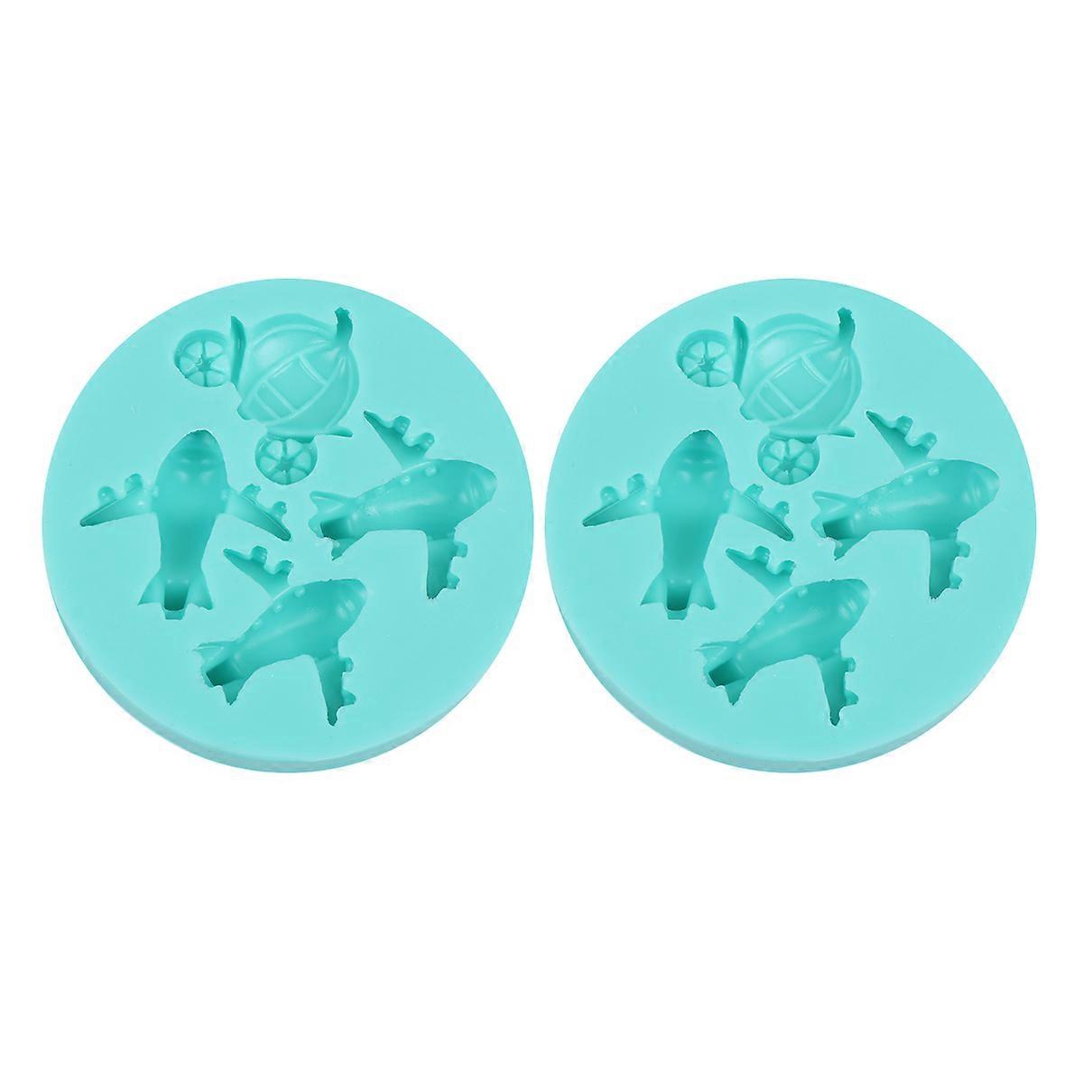 Cake Decorating Tool Airplane Shape for 4Pcs Silicone Mold Green