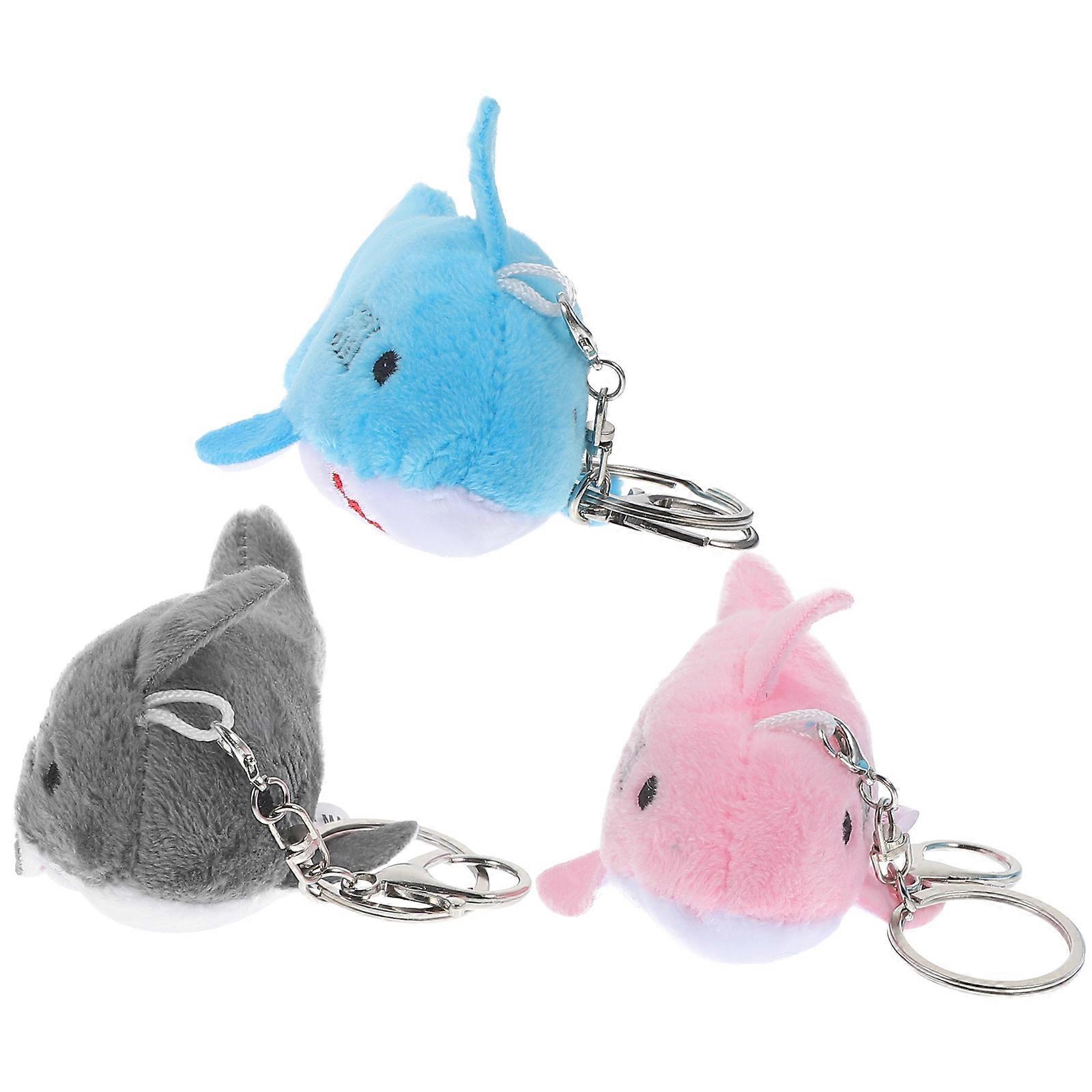 Shark Plush Keychain for Decor 12Pcs Soft Stuffed Animal Hanging Pendant