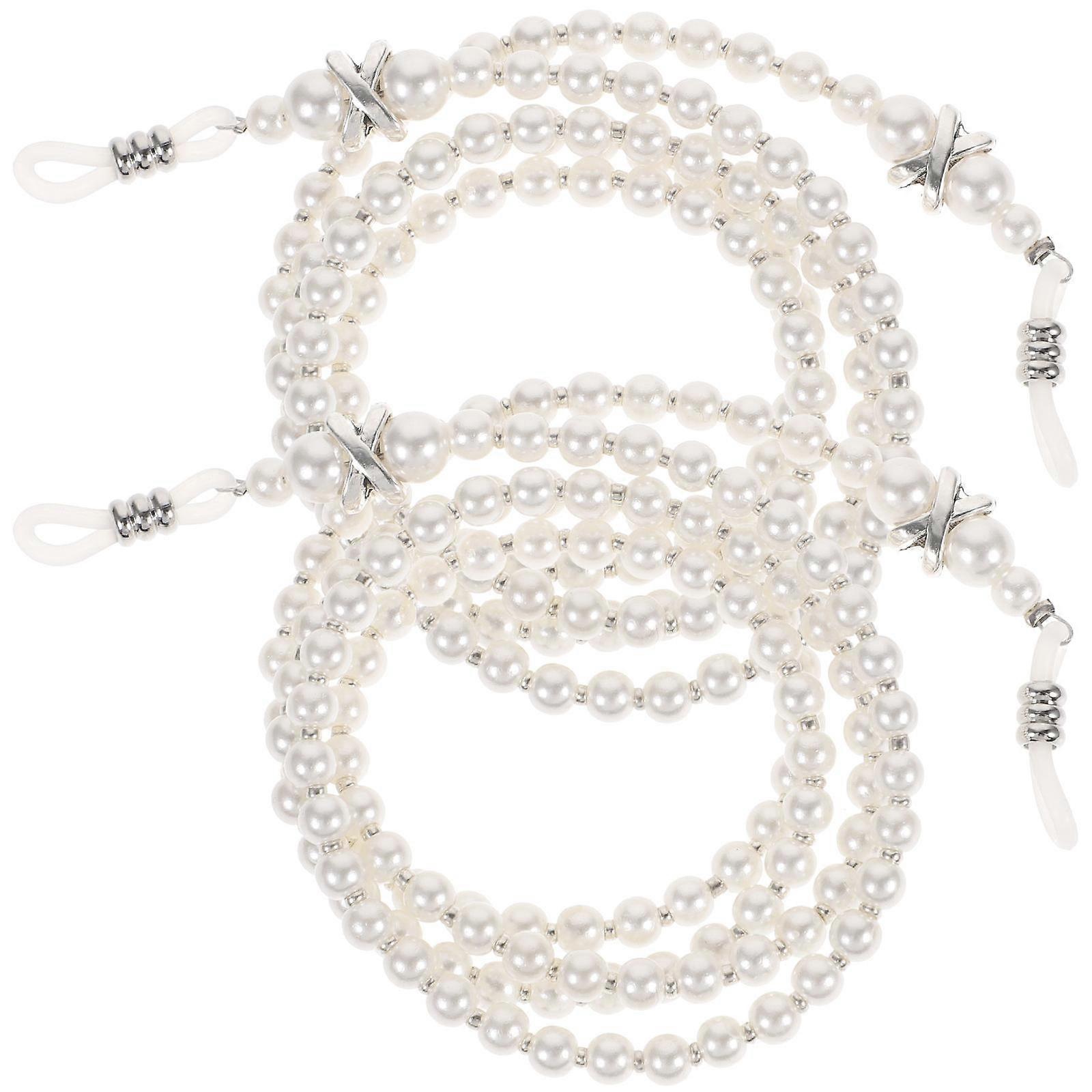Eyewear Rope 2Pcs Anti-Slip Eyeglasses Chain Simple And Fashionable White For Eyeglass Wearers