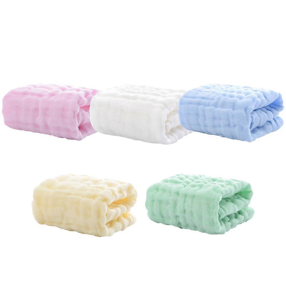 Cotton Burp Cloths Newborn Towel Multi-Layer Yellow 5Set For Feeding And Bathing