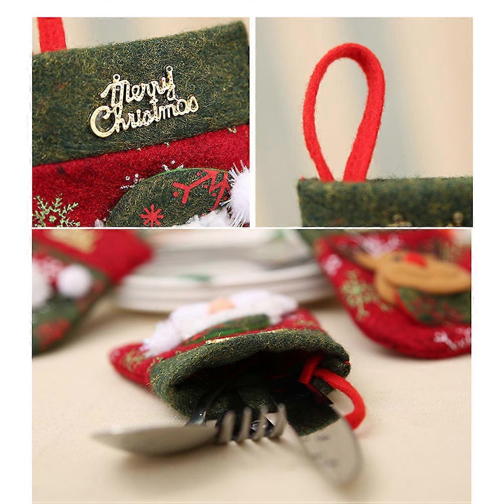 Multi Elk Shaped Christmas Gloves Cutlery Holder for Dining Tableware 4 Pcs Reusable