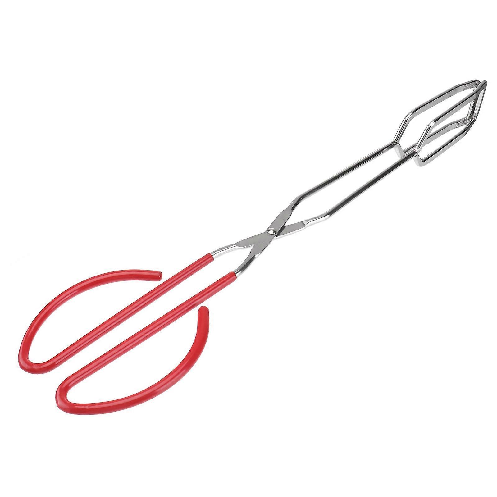 Picnic Tools Durable Rubber Handle Metal Charcoal Clip Portable Tongs Barbecue Accessories for Buffet Multi 38.50x10.00x1.00cm Parties 1Set