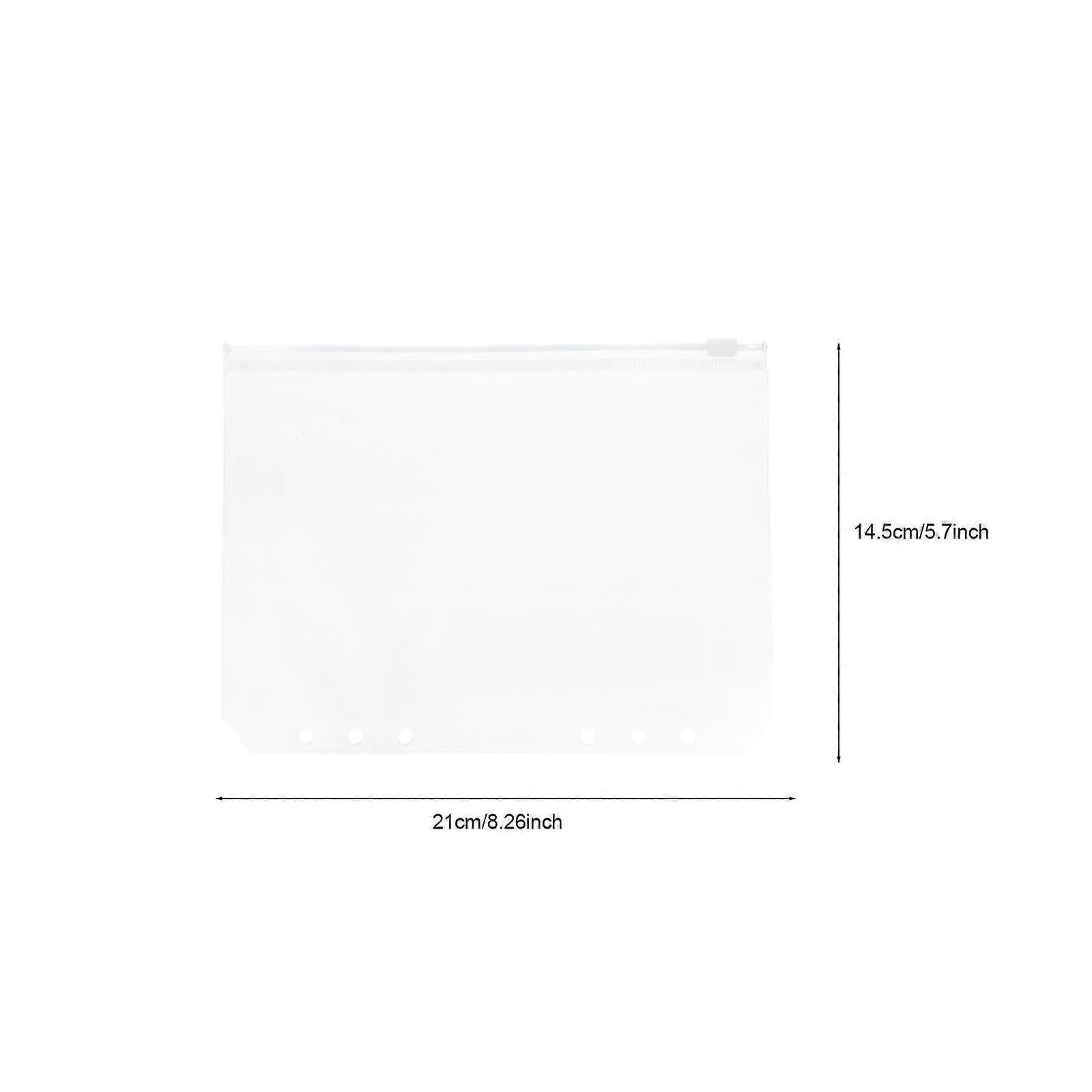 Loose-Leaf Pockets Smooth Surface Design Rounded Corner Clear Document Pouch PVC Material Business Card Storage 21X14.5cm 10Set