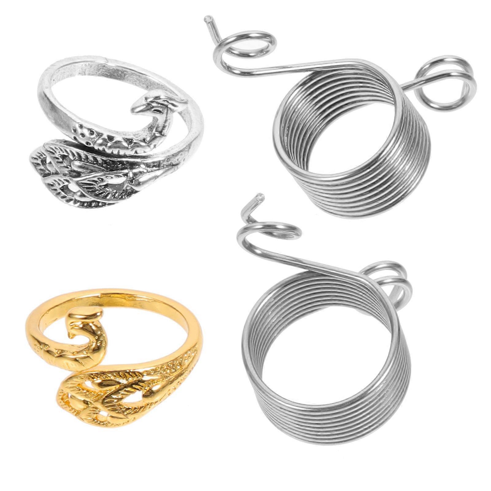 Knitting Rings for Yarn Strands Open Finger Ring 12Pcs Assorted Color