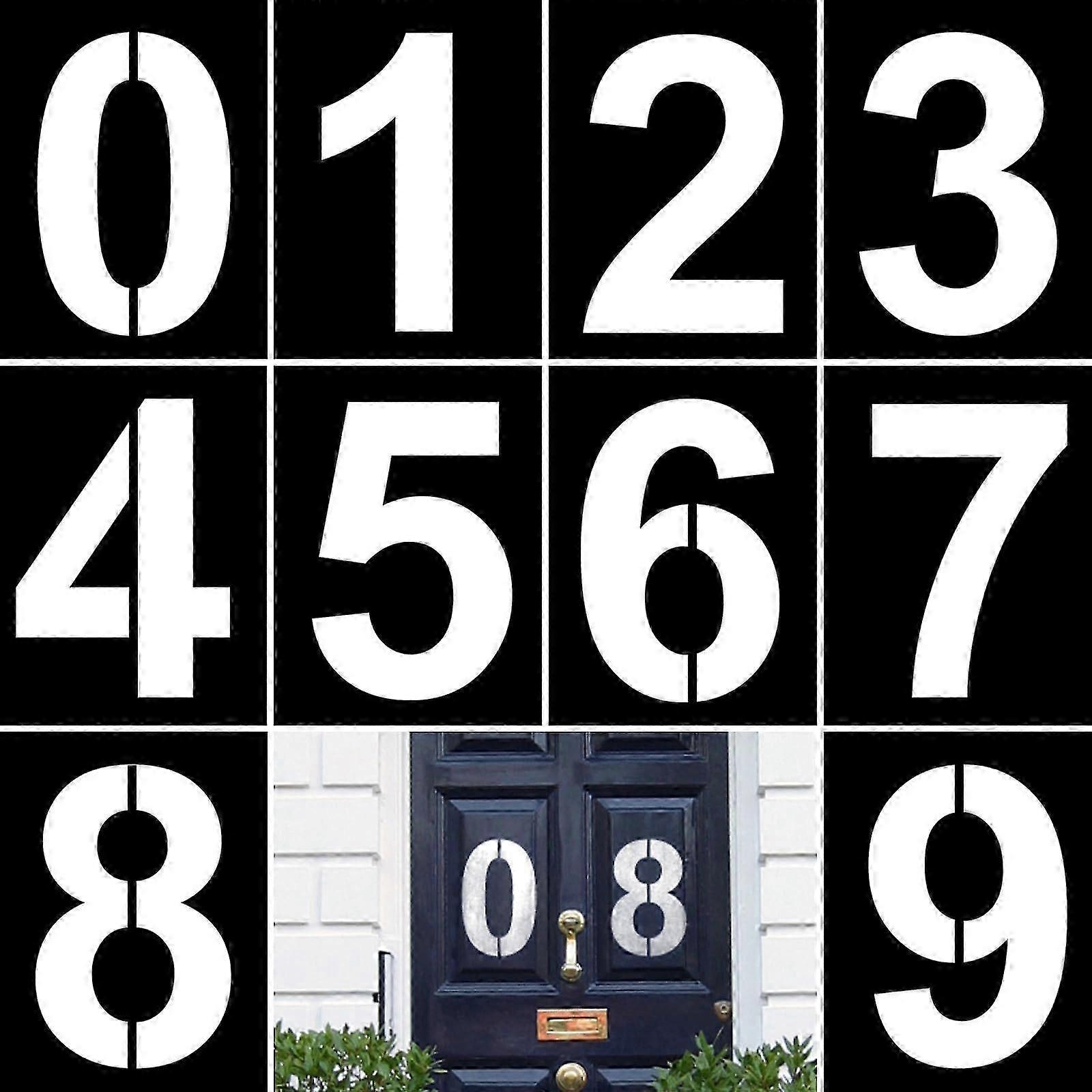 30 cm Large Number Stencils: Pack of 10 PET Stencils for Painting, DIY, 09 2025