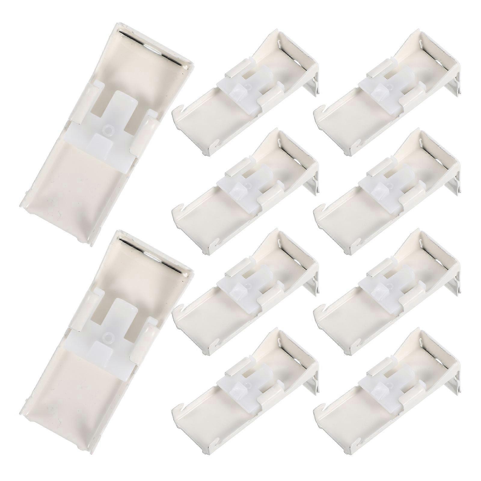 Curtain Track Brackets Iron for Adjustable Length Support 48Pcs White