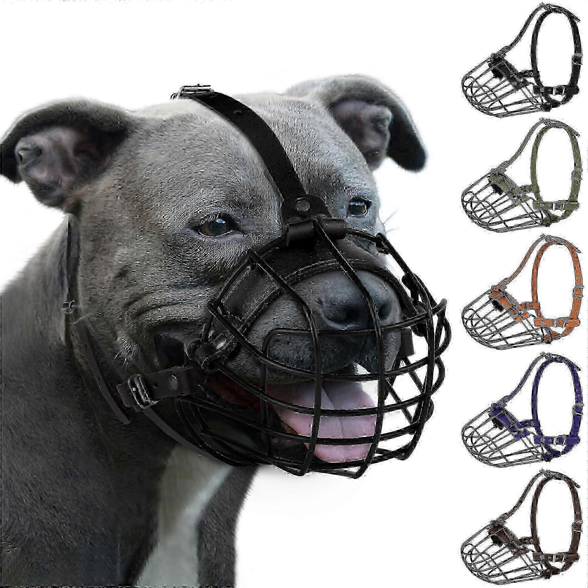 Ventilated Metal Basket Muzzle for Large Dog Breeds - Secure and Comfortable Fit