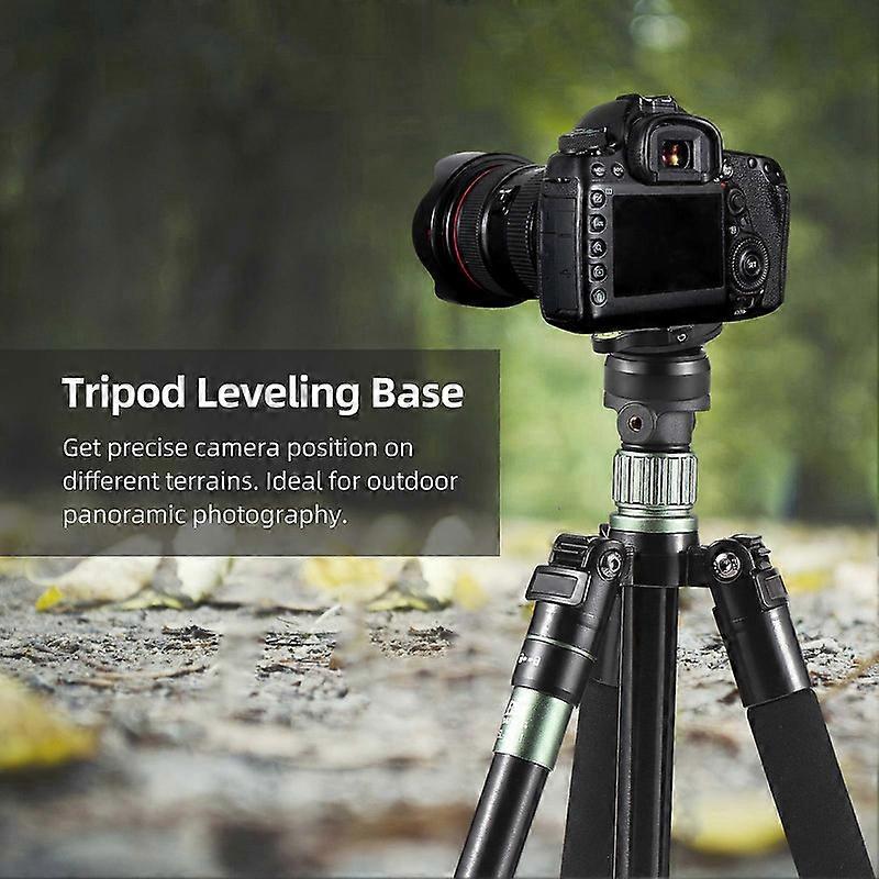 Tripod Leveling Base Photography Camera Tripod Head Aluminum Alloy Camera Leveler Bubbler Level Adjusting Plate 15° Inclination with 1/4 Inch Mountin