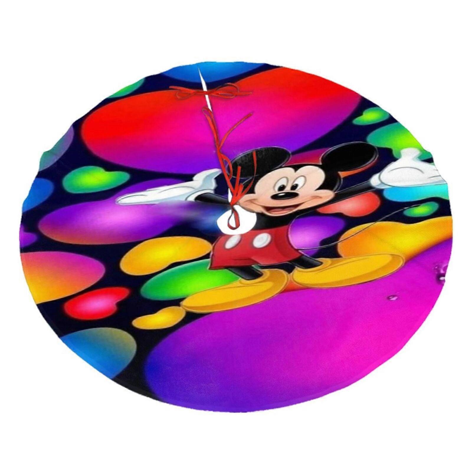 Mickey Mouse Christmas Tree Skirt, Soft And Funny Merry Christmas Tree Collar Farmhouse Xmas Holiday Decoration 36"