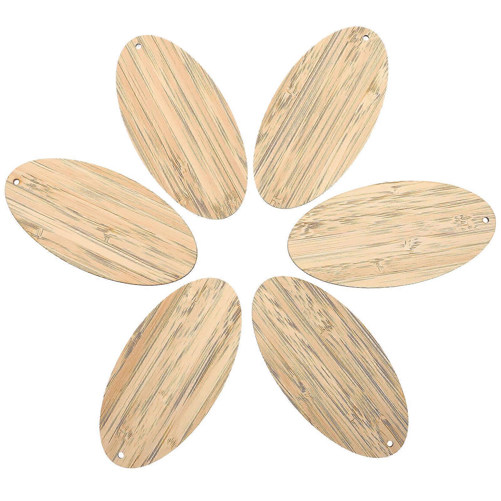 Bamboo Blank Bookmarks for Decoration Use 12Pcs Oval DIY Bookmarks