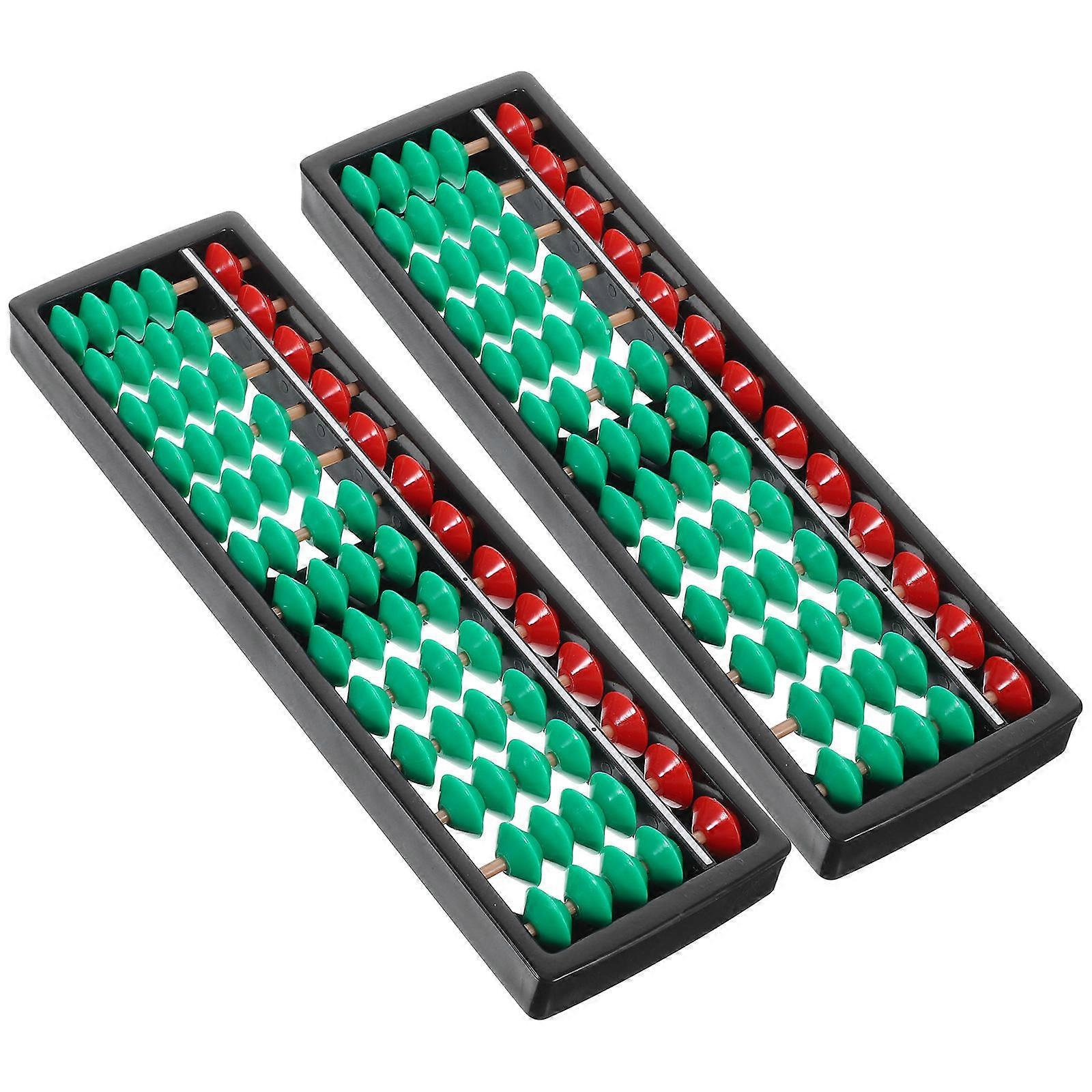 Educational Math Abacus For Kids Chinese Style Learning Aid 20.50X6.00X1.50CM Practical Calculating 2Pcs