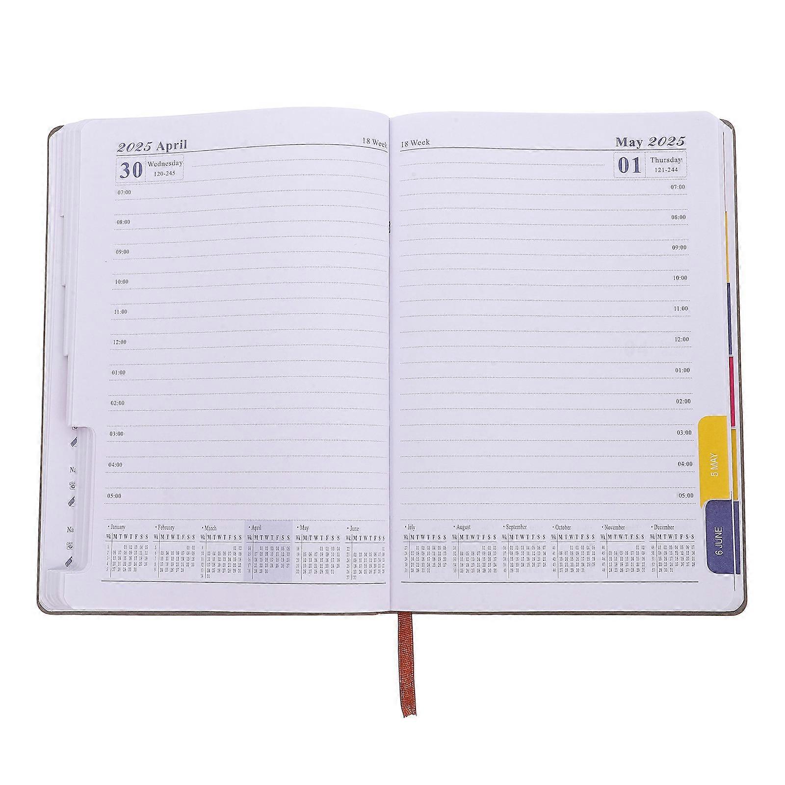 Planner Organizer Notepad for Yearly Schedule 2Pcs Coffee Notebook