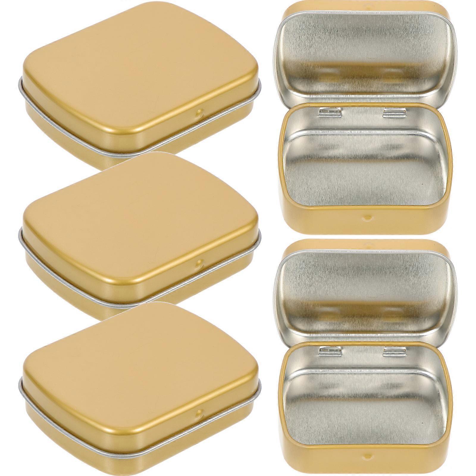 Iron Storage Boxes Cosmetic Sample Case for Storage Use 30Pcs Golden Small Tin