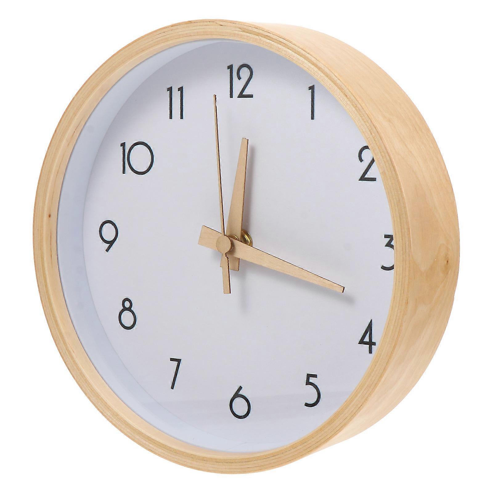 Wall Clock Decorative Round for Home 2Pcs Beige Wall Ornament