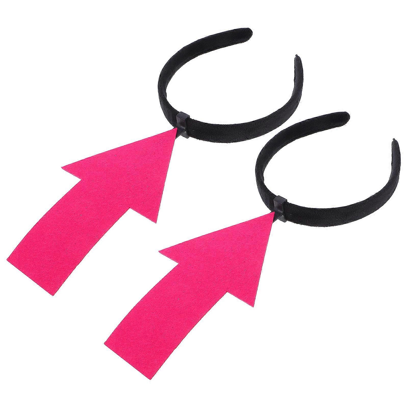 Quirky Arrow Headband Suitable For Teens And Men During Costumes And Celebrations In Rosy 2Pcs