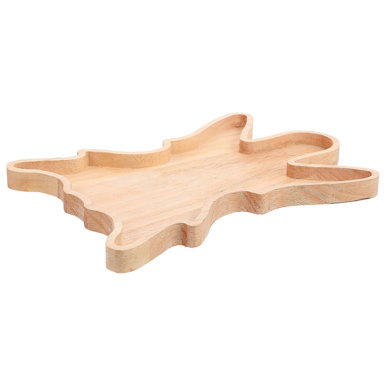 Wooden Tray 5Pcs Ghost Shaped Food Serving Tray For Halloween Dining Table Light Yellow Minimalist Design