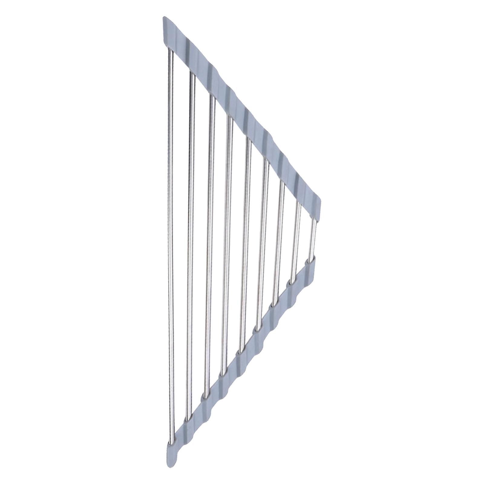 Gray Stainless Steel Triangular Drain Rack for Kitchen Use 2Pcs