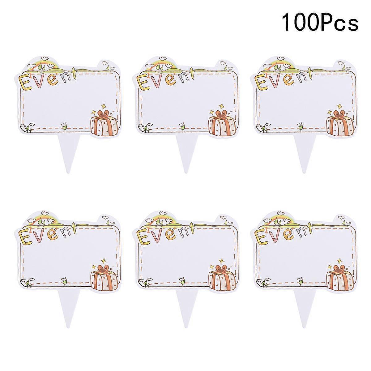 200 Pcs Writable Cake Toppers Fruit Picks Decorative Supplies For Hawaii Party In Assorted Color With Chic Shape