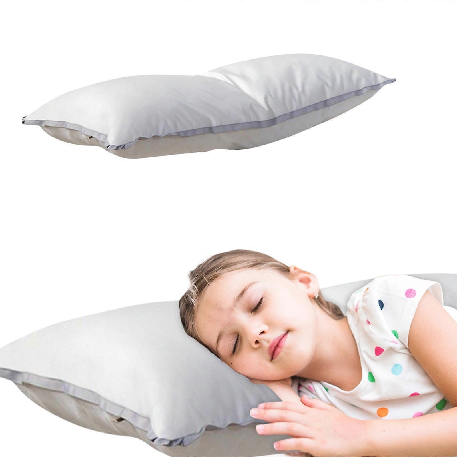 Lace Bed Pillows for Sleeping, Hotel Gusseted Pillow for Back, Soft White Toddler Pillows with Pillowcase, Machine Washable Travel Pillow