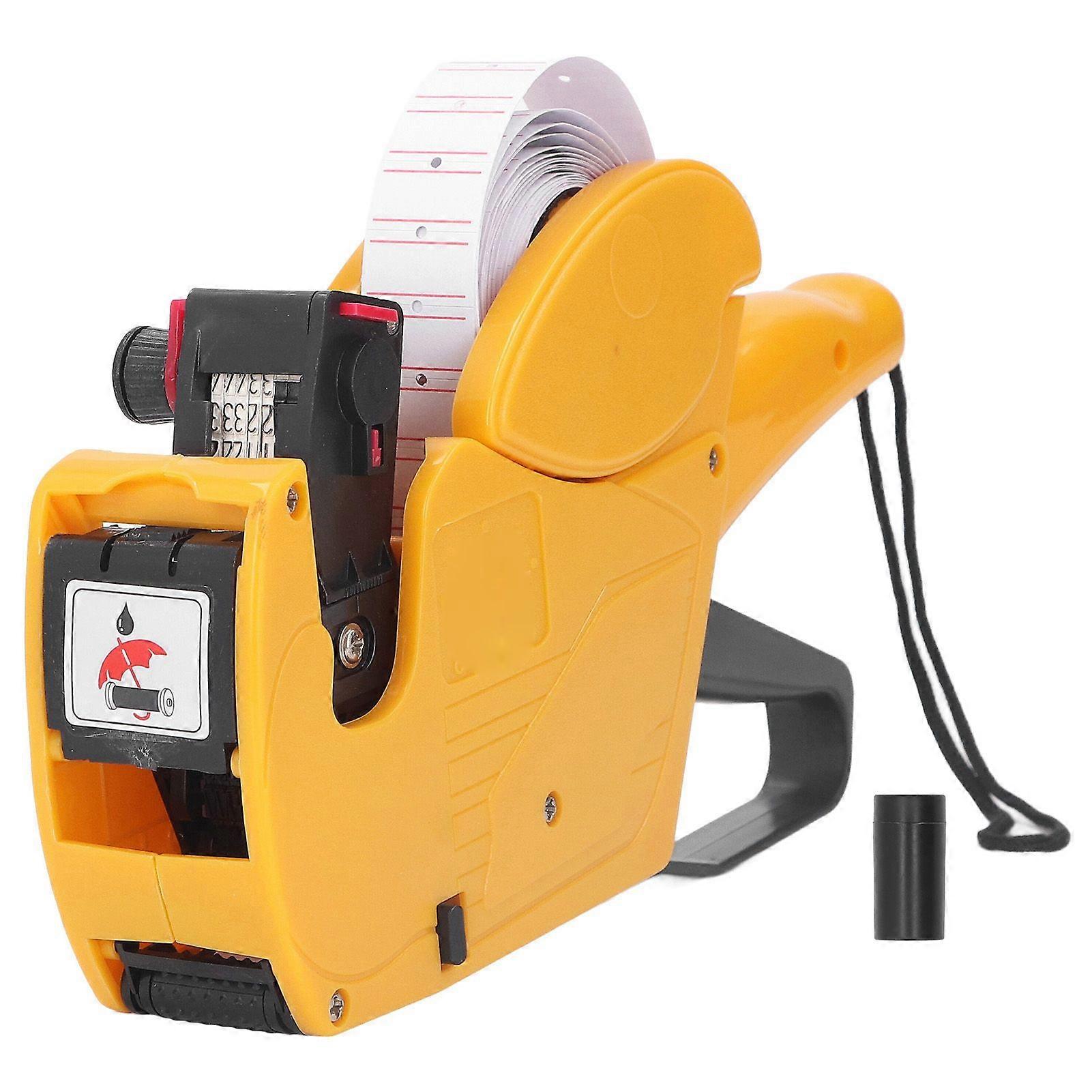 Price Labeling Machine 8 Marking Digits Portable Price Tag Device for Store Factory Warehouse Yellow