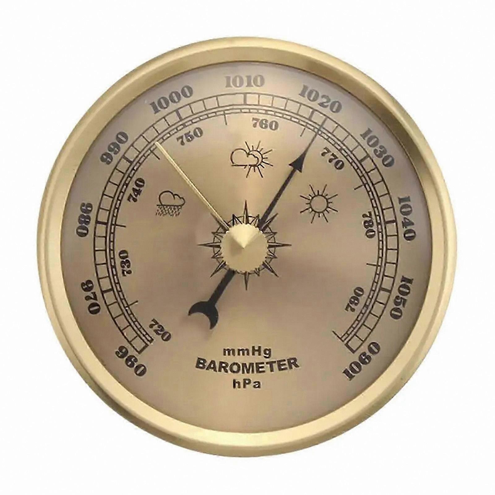 Large Analog Barometer for Weather Prediction, Precision Crafted Metal Housing, Suitable for Farm Use, Silver Finish