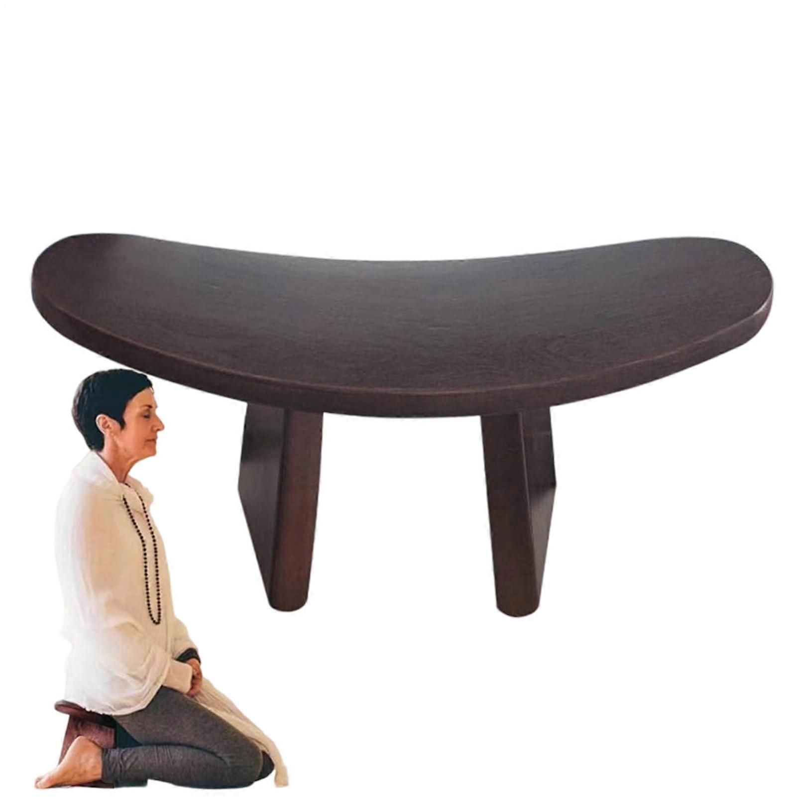 Meditation Stool Wooden Kneeling Chair, Ergonomic Meditation Bench, Portable Foldable Kneeler Stool
