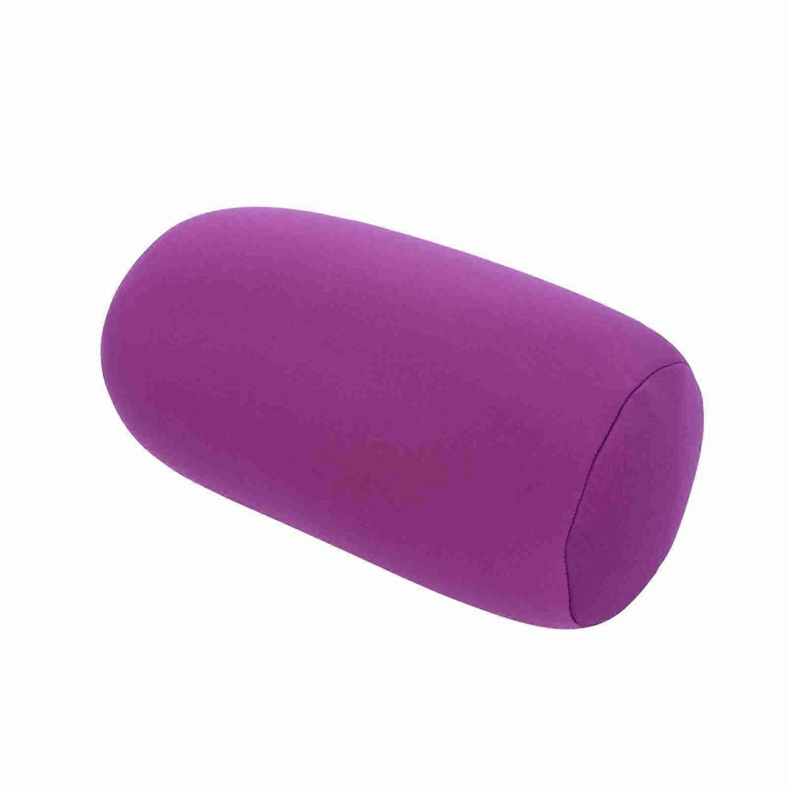 Micro Mini Microbead Back Cushion Roll Throw Pillow Travel Home Sleeping Comfortable Purple