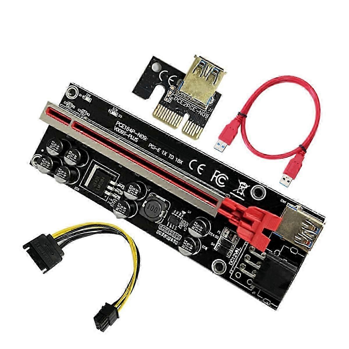 VER009S Plus PCI-E Riser Card 009S Plus PCIE X1-X16 4Pin 6Pin Power USB 3.0 Cable for Graphics Card