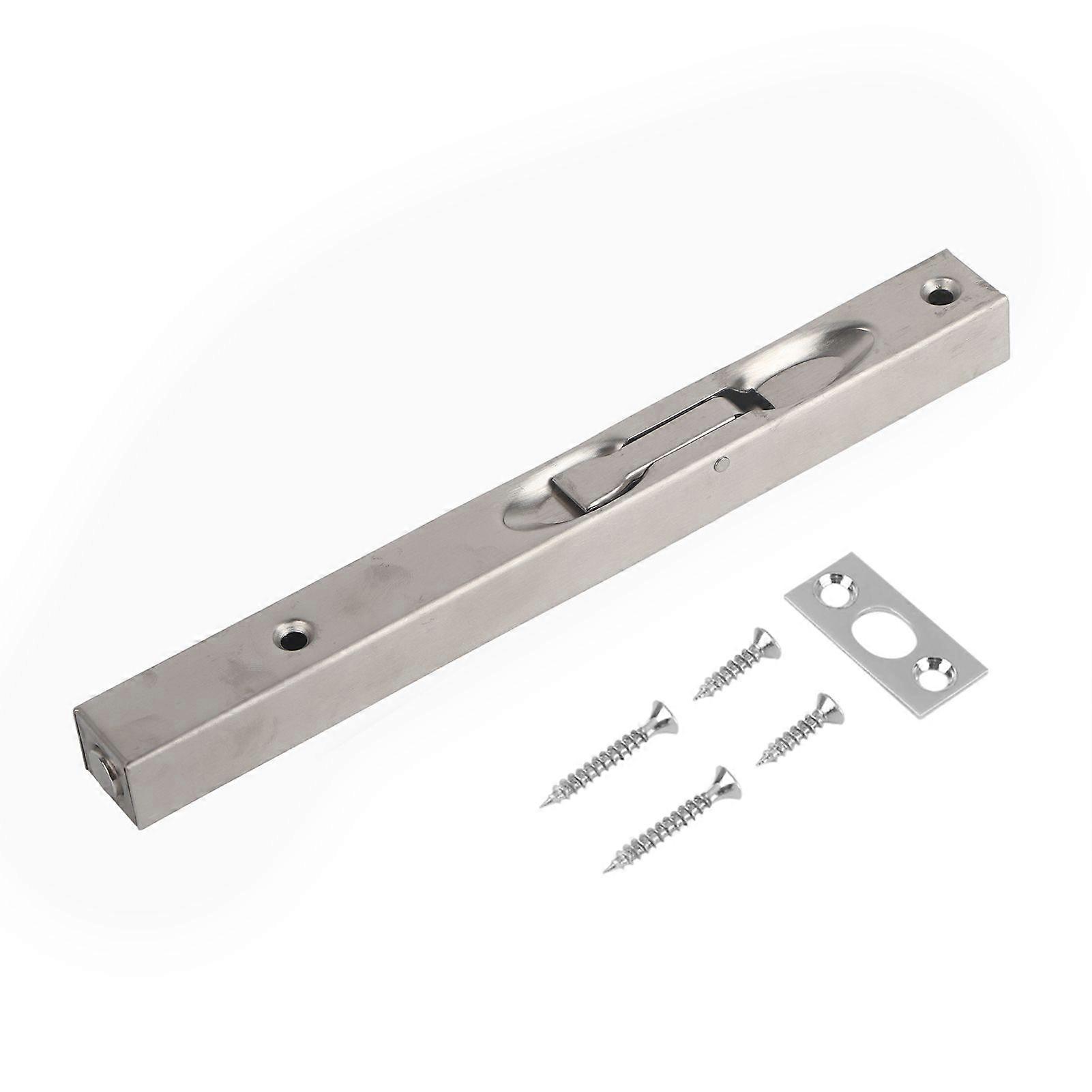 Home Gate Door Security Guard 304 Stainless Steel Flush Latch Bolt Slide Lock 8inch