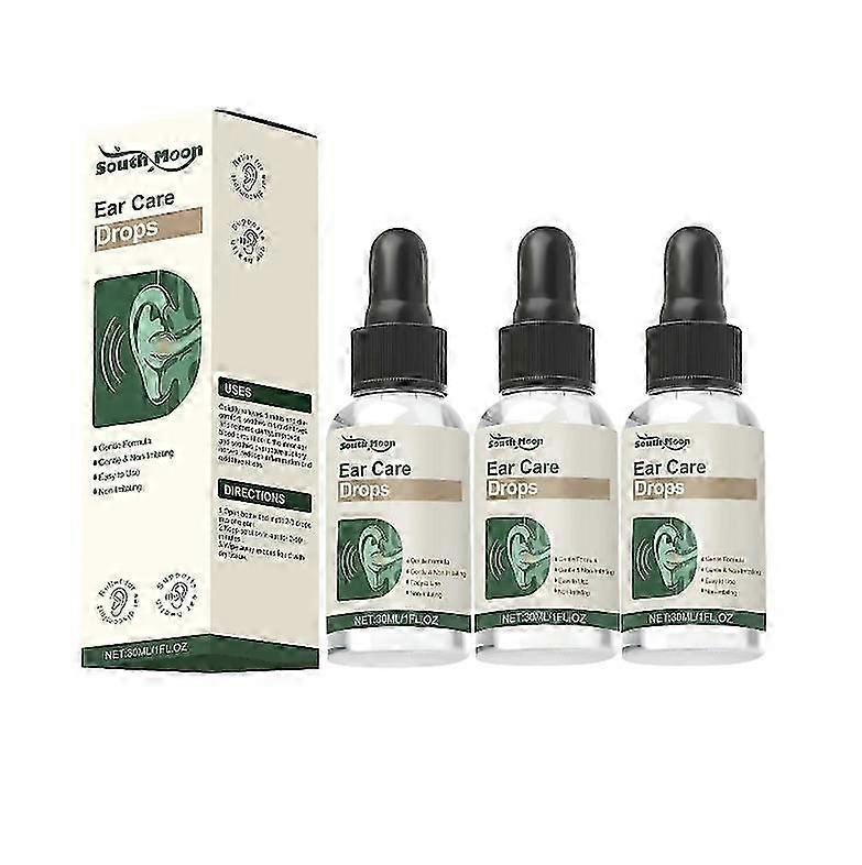 3 x Krople do Uszu na Szum Uszny, Delikatna Formuła Kropli do Uszu z Naturalnymi Ekstraktami Botanicznymi, Łagodząca Szumy Uszne