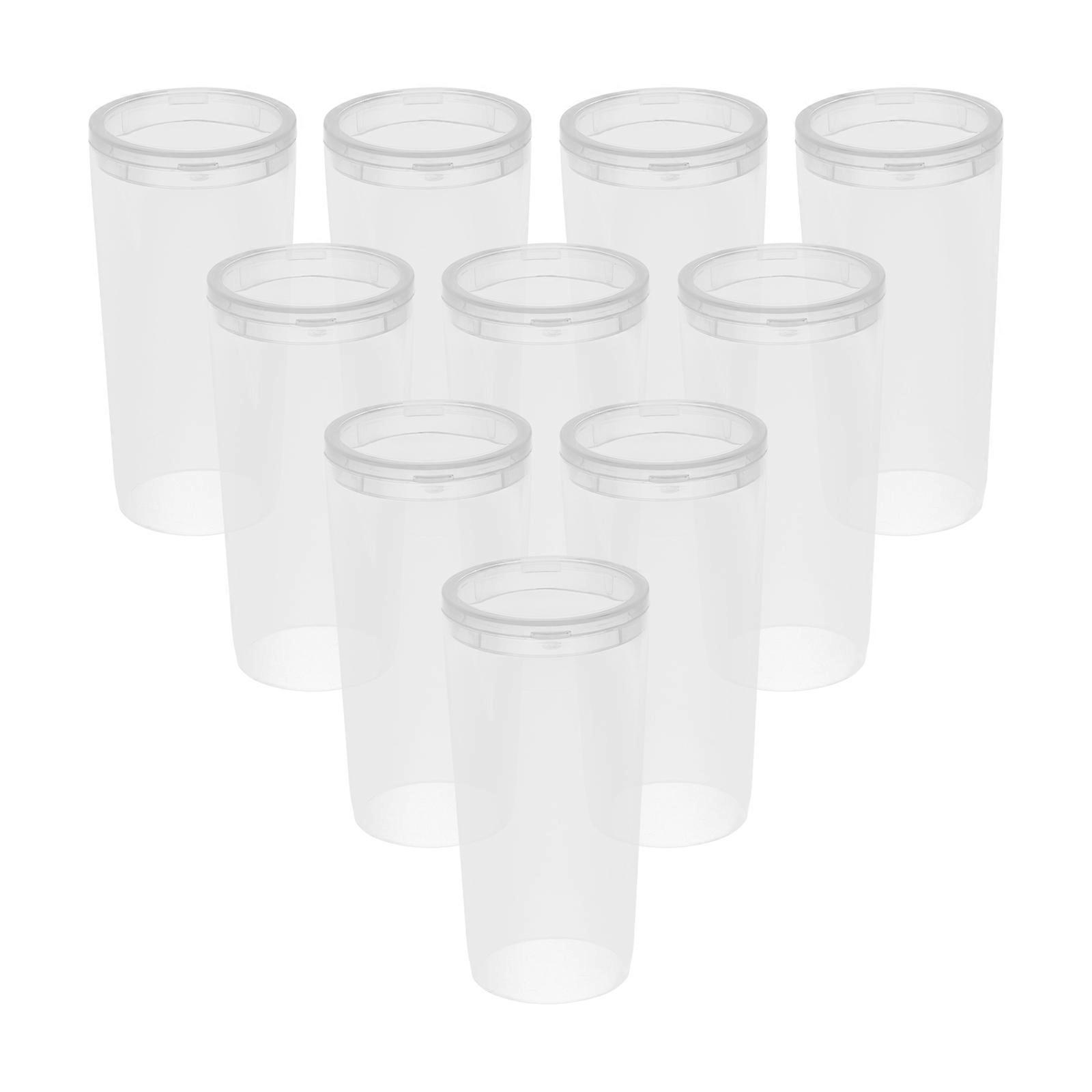 Plastic Makeup Brush Cover Transparent Protectors for 50Pcs Brush Caps