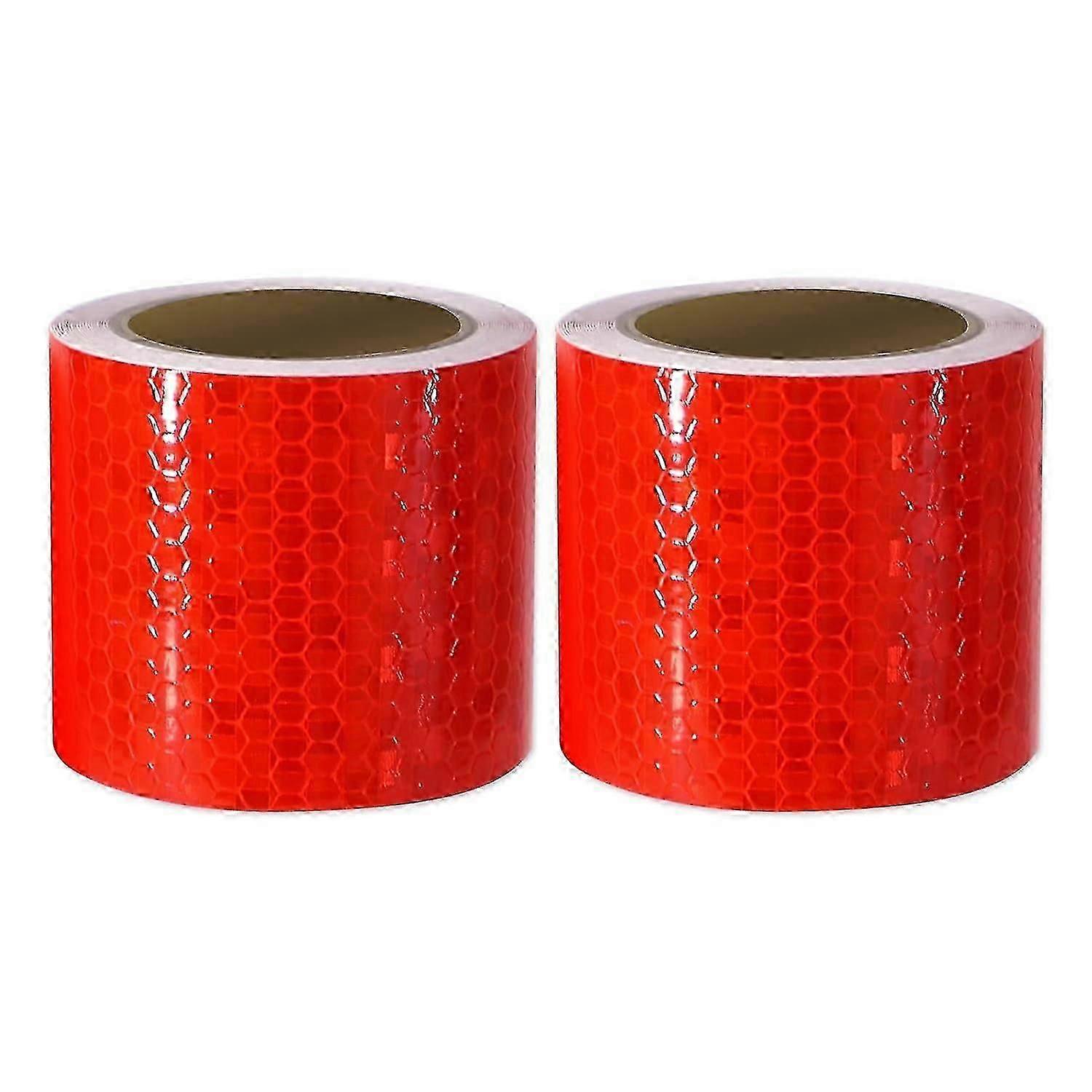 Red Reflective Safety Tape, 2 Rolls 3M x 5CM No Residue Reflector Tape Self-Adhesive Security Marking Tape