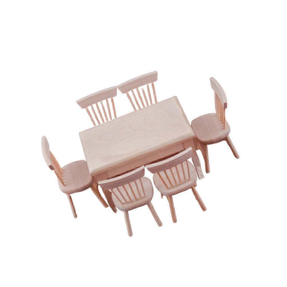 Miniature Furniture Desk and Chair Set for Desktop Decor with 2Sets