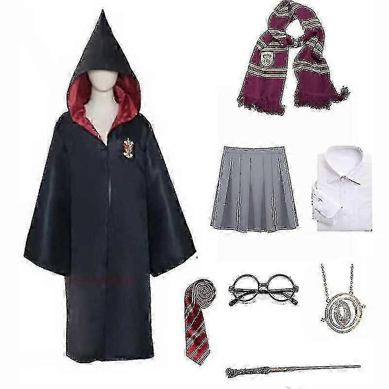 女性女の子魔女学校制服ハーマイオニーコスプレローブドレスセーターワンドマジックカレッジハロウィーンコスチューム