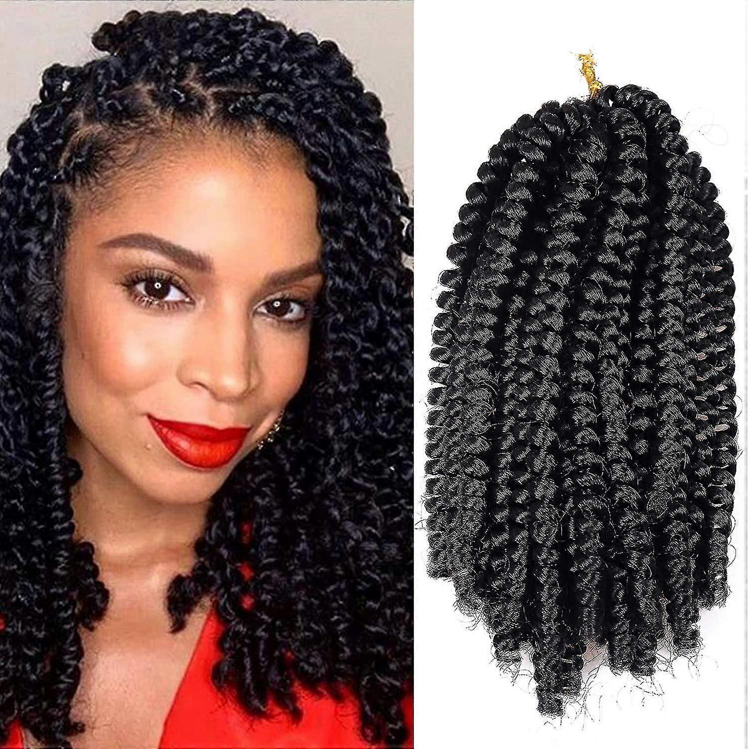 1 pakke Spring Twist Fletning Hår, Syntetisk Fiber Fluffy Twist Croche