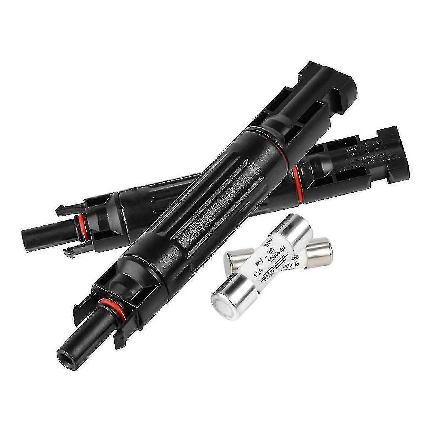 15A 1000V Solar Fuse IP67 Holder Inline 2 Pieces PV Panel Male and Female Pane