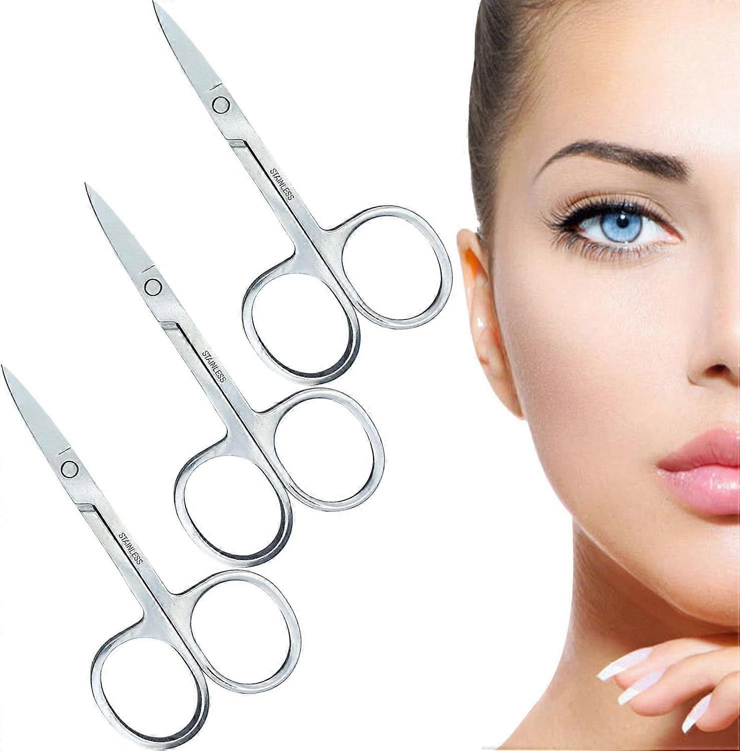 3 Pcs Nail Scissors Professional Multi-Purpose Curved Blade Eyebrow Scissors Sharp Cuticle Scissors for Toenails Manicure Pedicure Cuticle Nose Hair B