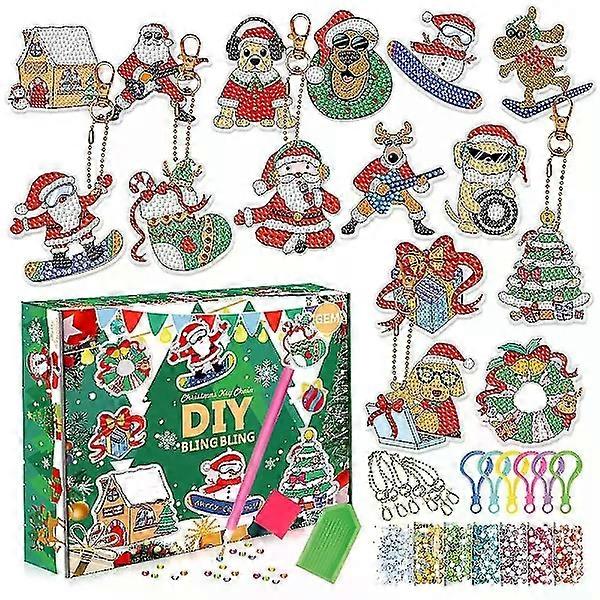 RU-Christmas 5D Diamond Painting Advent Calendar 24 Days Countdown Blind Box Toys