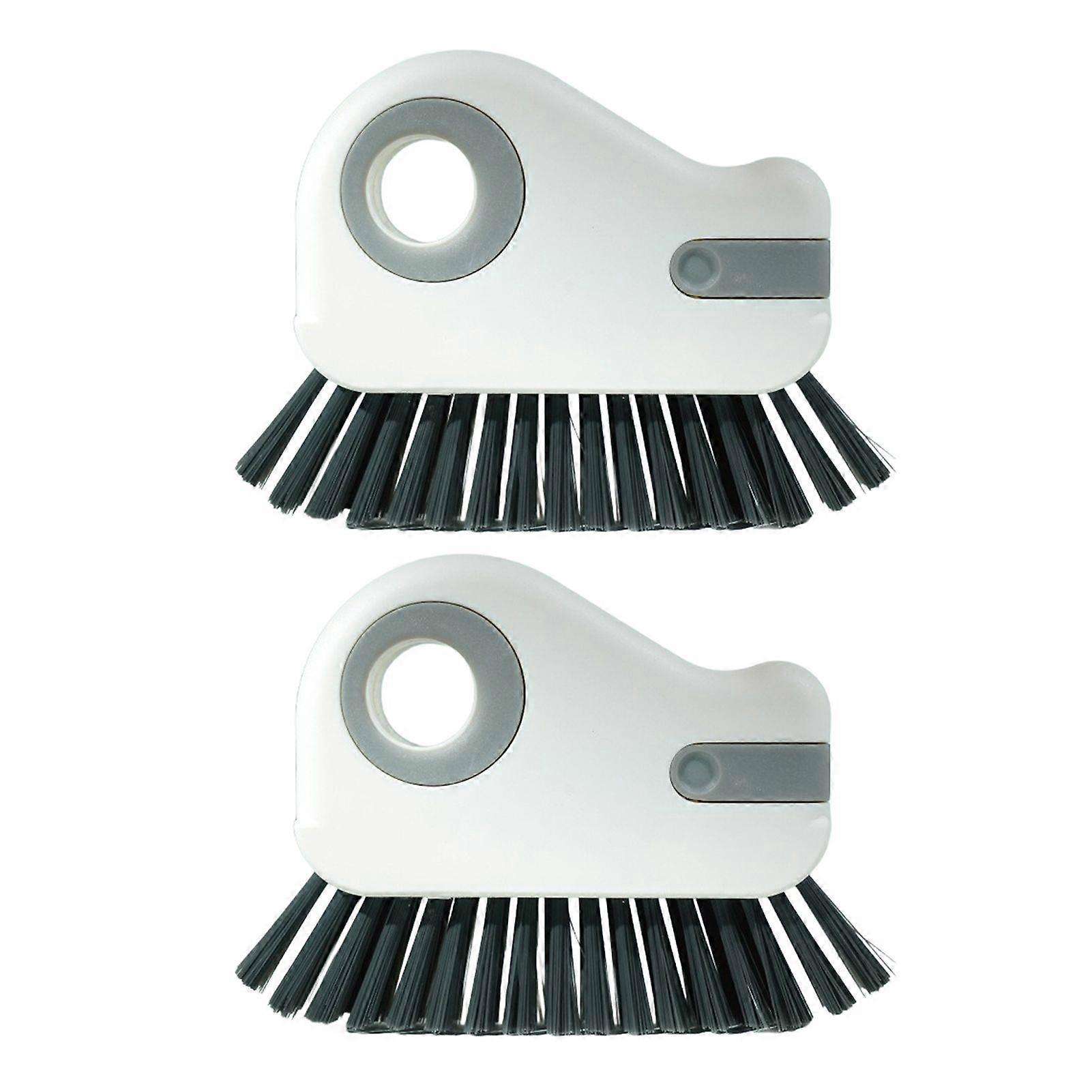 2Pcs 2-in-1 Window Track Cleaning Brush with Hard Bristles Ergonomic Handle Gap Brush Scraper Groove Cleaner Tool