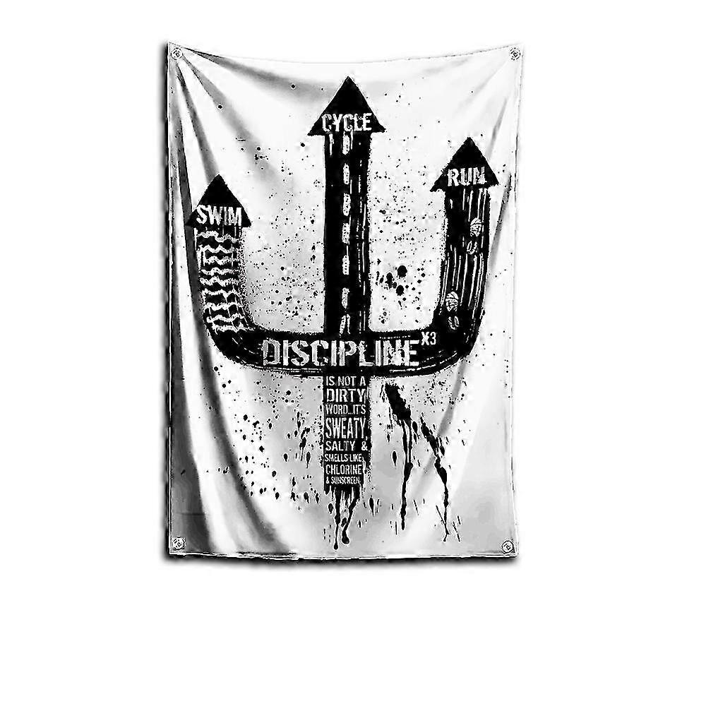 Drapeau Ironman 3x5 pieds, bannière en polyester à impression numérique pour décoration murale de garage et de porte avec œillet en laiton, triathlons 25-26