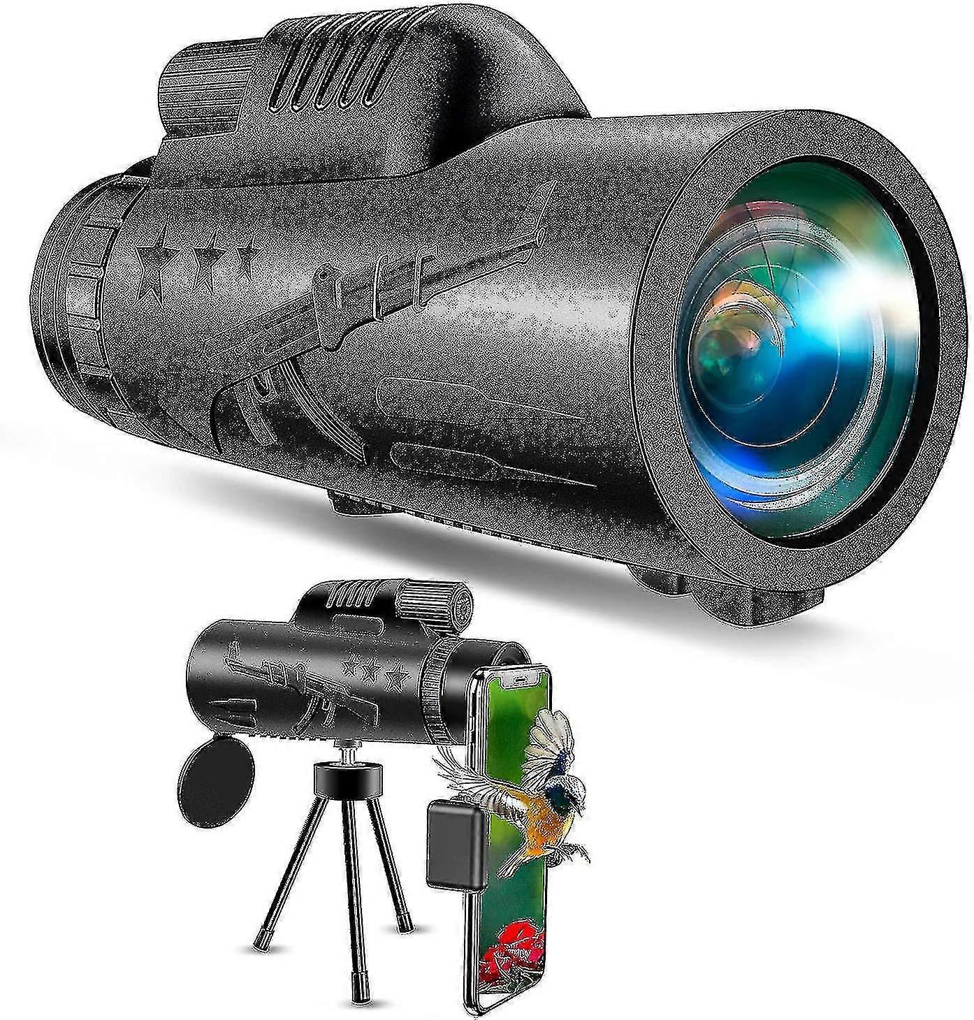 40x60 Monokulární dalekohled, Bak4 Fmc Prism Monokulární dalekohled -černý