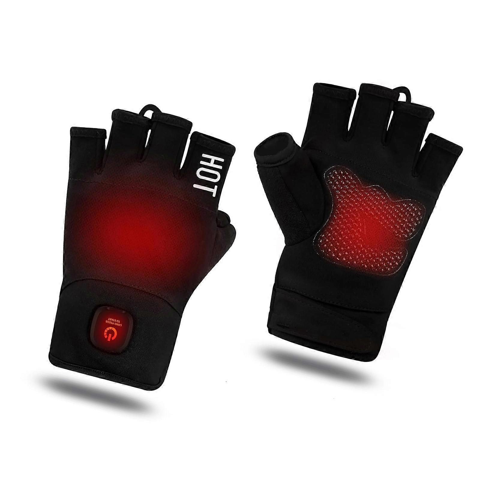 Gants d'hiver sans doigts avec batterie intégrée et système chauffant rechargeable USB, pour la randonnée et l'aventure (taille M).